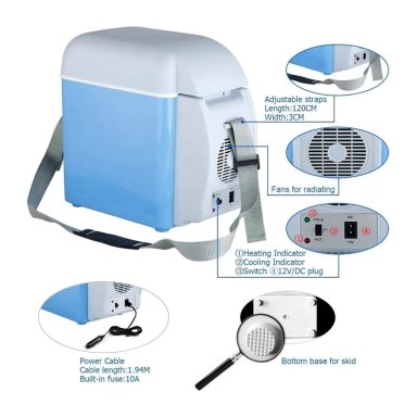 MINI COOLER 12V COOLER NEVERA COOLER ELECTRICO PORTATIL 7.5L - 4