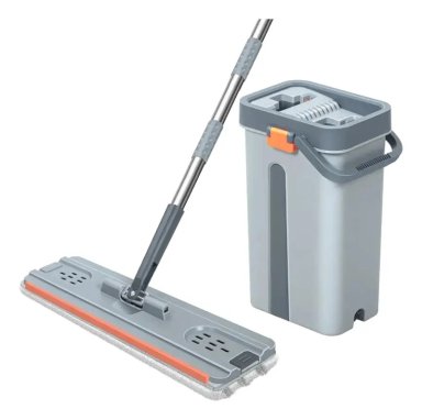 SET DE MOPA ROTACION GIRATORIA TRAPEADOR 360 BALDE Y PAÑO - 1