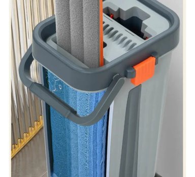 SET DE MOPA ROTACION GIRATORIA TRAPEADOR 360 BALDE Y PAÑO - 2