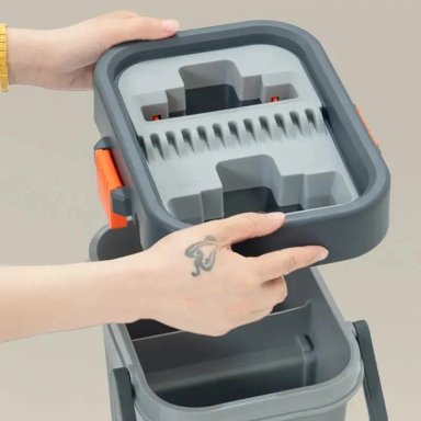 SET DE MOPA ROTACION GIRATORIA TRAPEADOR 360 BALDE Y PAÑO - 4