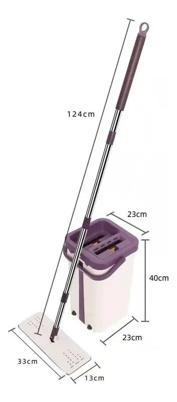 SET DE MOPA ROTACION GIRATORIA TRAPEADOR 360 BALDE Y PAÑO - 7