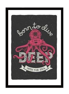CUADRO MEDIANO BORN TO DIVE RETELA - 1