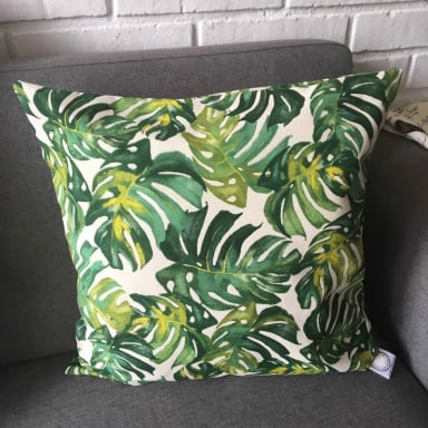 COJÍN ELIZABETH PEPER DISEÑO PLANTAS S RELLENO 50 X 50 CM ALGODÓN VERDE - 2
