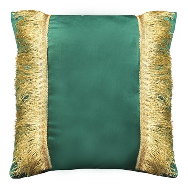 COJÍN ELIZABETH PEPER DECORATIVO DISEÑO FESTIVO DORADO RELLENO 50 X 50 CM VERDE - 1