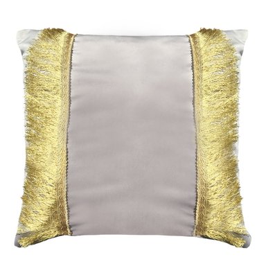 COJÍN ELIZABETH PEPER DECORATIVO DISEÑO FESTIVO DORADO RELLENO 50 X 50 CM GRIS - 1