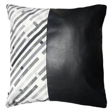 COJÍN ELIZABETH PEPER PACK 4 DECORATIVOS ECOCUERO 50 X 50 CM NEGRO - 2