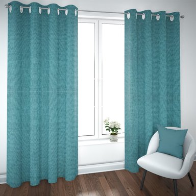 SET DE CORTINAS BLACKOUT 2 PAÑOS DE 140 X 220 CM TURQUESA - 1