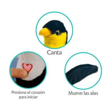 PELUCHE REPITE CANTA ALETEA HAPPY YAPPERS CACATUA - 4