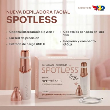 DEPILADORA DE VELLO FACIAL 2 EN 1 SPOTLESS - 7
