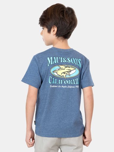 POLERA MANGA CORTA NIÑO MAUI & SONS 5P834-KV25 MC CALIFORNIA YOL AZUL - 4