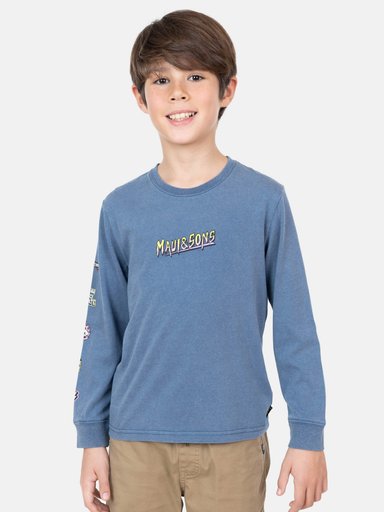 POLERA MANGA LARGA NIÑO MAUI & SONS 5P845-KV25 ML SKATE SHARK AZUL - 1