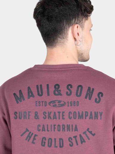 POLERÓN MANGA LARGA ALGODÓN HOMBRE MAUI & SONS ROJO CR HAWAIIAN - 3
