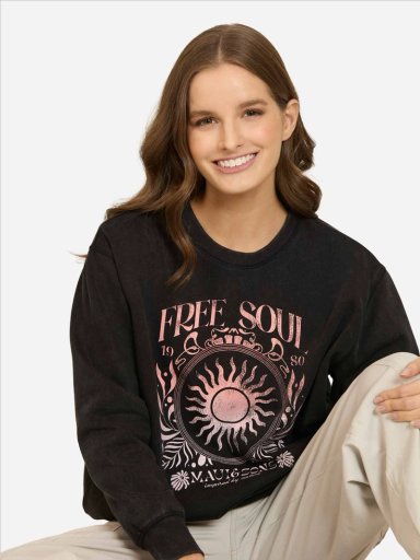 POLERON CR TROPALYA EN COLOR NEGRO MUJER MAUI AND SONS - 3