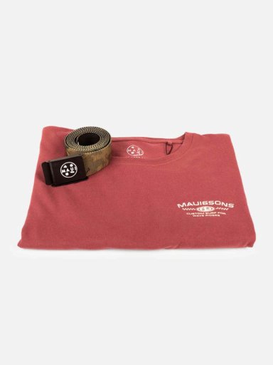 PACK POLERA CINTURON STARDUST ROJO HOMBRE MAUI AND SONS - 4