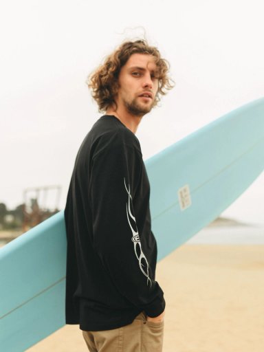 POLERA ML OLD TEE NEGRO HOMBRE MAUI AND SONS - 2