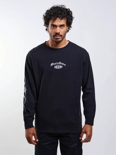 POLERA ML OLD TEE NEGRO HOMBRE MAUI AND SONS - 5
