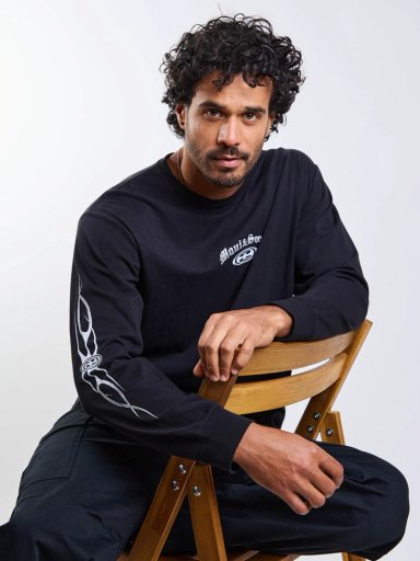 POLERA ML OLD TEE NEGRO HOMBRE MAUI AND SONS - 9