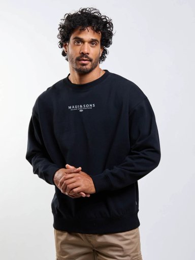 POLERON CR BALANCE CREW NEGRO HOMBRE MAUI AND SONS - 5