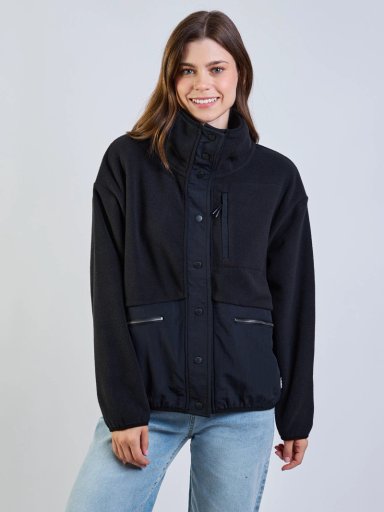 POLERON POLAR ECRU NEGRO MUJER MAUI AND SONS - 9
