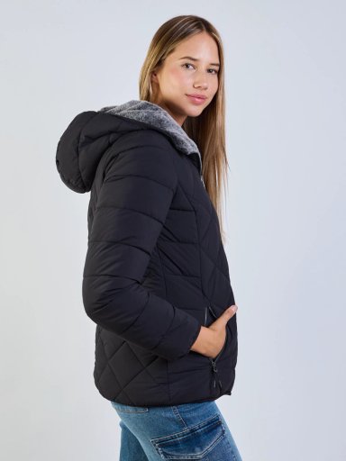PARKA REVERSIBLE PALE PEACH NEGRO MUJER MAUI AND SONS - 3