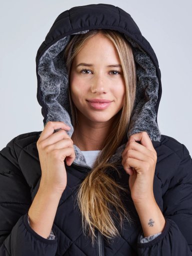 PARKA REVERSIBLE PALE PEACH NEGRO MUJER MAUI AND SONS - 4