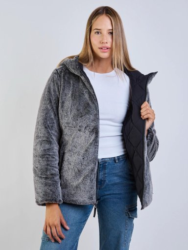 PARKA REVERSIBLE PALE PEACH NEGRO MUJER MAUI AND SONS - 7