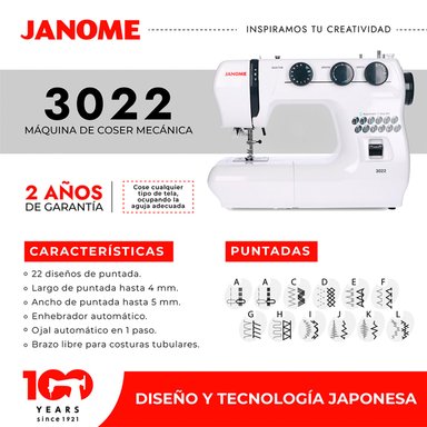 MAQUINA DE COSER JANOME 3022 - 4