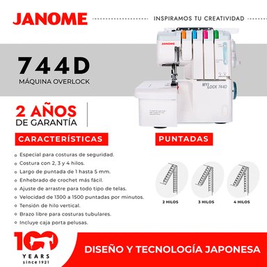 MAQUINA OVERLOCK JANOME 744D - 6