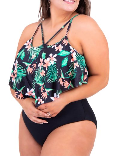 BIKINI TIRO ALTO FLORAL CRUZADO - 2