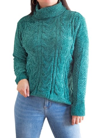 SWEATER MUJER TRENZADO INVIERNO CHENILLE COLORES - - 2