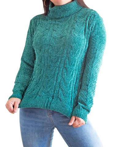 SWEATER MUJER TRENZADO INVIERNO CHENILLE COLORES - - 3