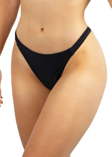 PARTE DE ABAJO BIKINI TANGA COLALESS NEGRO - 1