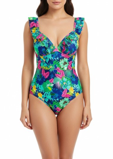 TRAJE DE BAÑO FLORAL COLORES - 1
