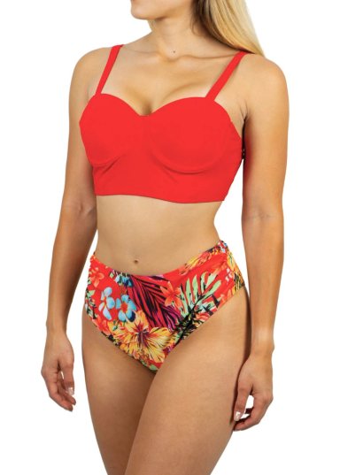 BIKINI TIRO ALTO + SALIDA PLAYA RED TROPICAL - 1
