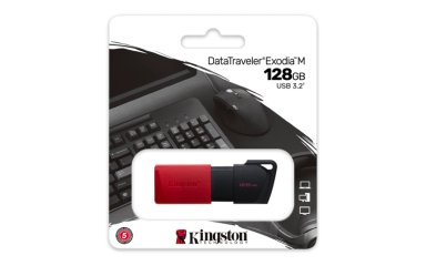 PENDRIVE KINGSTON UNIDAD FLASH USB 128 GB USB TIPO A NEGRO ROJO - 6