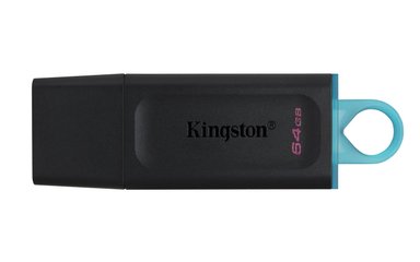 PENDRIVE KINGSTON DATATRAVELER EXODIA USB 64 GB USB TIPO A NEGRO Y TURQUESA - 1
