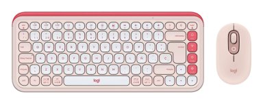 KIT TECLADO Y MOUSE INALAMBRICO LOGITECH POP ICON ROSADO ESPAÑOL - 1