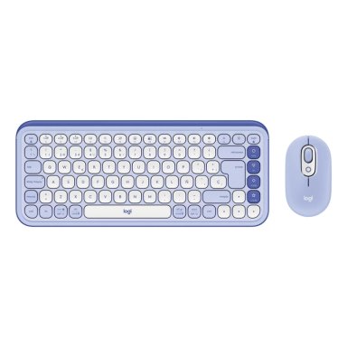 KIT TECLADO Y MOUSE INALAMBRICO LOGITECH POP ICON LILA ESPAÑOL - 1