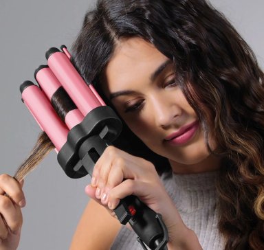 REVLON ONDULADOR WAVER JUMBO DE 3 BARRILES ROSA - 1