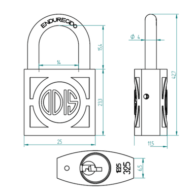 CANDADO ODIS 325 25 MM BRONCE FORJADO - 3