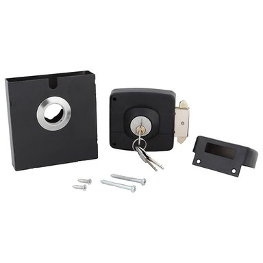 CERRADURA ODIS SOBREPONER 393 PUERTA CORREDERA CON CAJA METÁLICA - NEGRO - 3