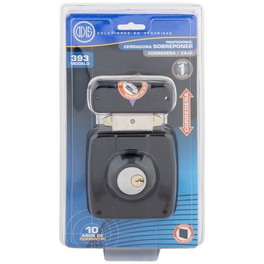 CERRADURA ODIS SOBREPONER 393 PUERTA CORREDERA CON CAJA METÁLICA - NEGRO - 9