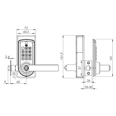 CERRADURA ODIS DIGITAL CON MANILLA 6600 - PLATA - 4