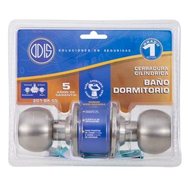 CERRADURA ODIS CILÍNDRICA 201 BAÑO - PLATA - 7