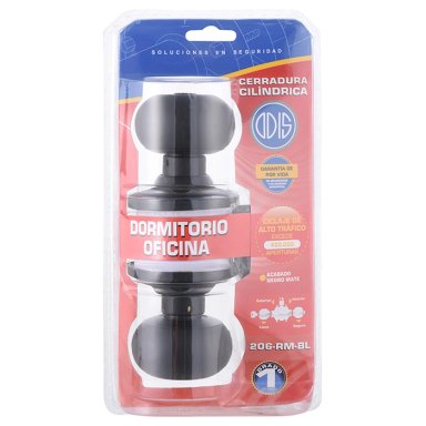 CERRADURA ODIS CILÍNDRICA 206 DORMITORIO - NEGRO - 9