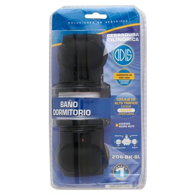 CERRADURA ODIS CILÍNDRICA 206 BAÑO - NEGRO - 8