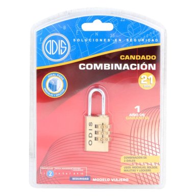 CANDADO ODIS COMBINACIÓN 21 MM 3 DIALES MALETA CASILLERO - 6