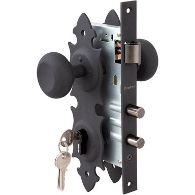 CERRADURA OISTER EMBUTIR TRANCURA INTERIOR - NEGRO - 4