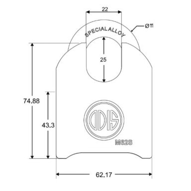 CANDADO ODIS M62SC 62 MM COMBINACIÓN HOMBROS NEGRO - 2
