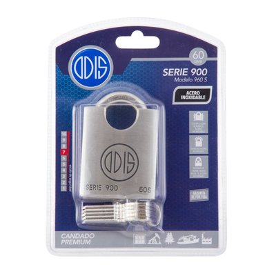 CANDADO ODIS 960 60 MM HOMBROS ACERO INOXIDABLE - 8